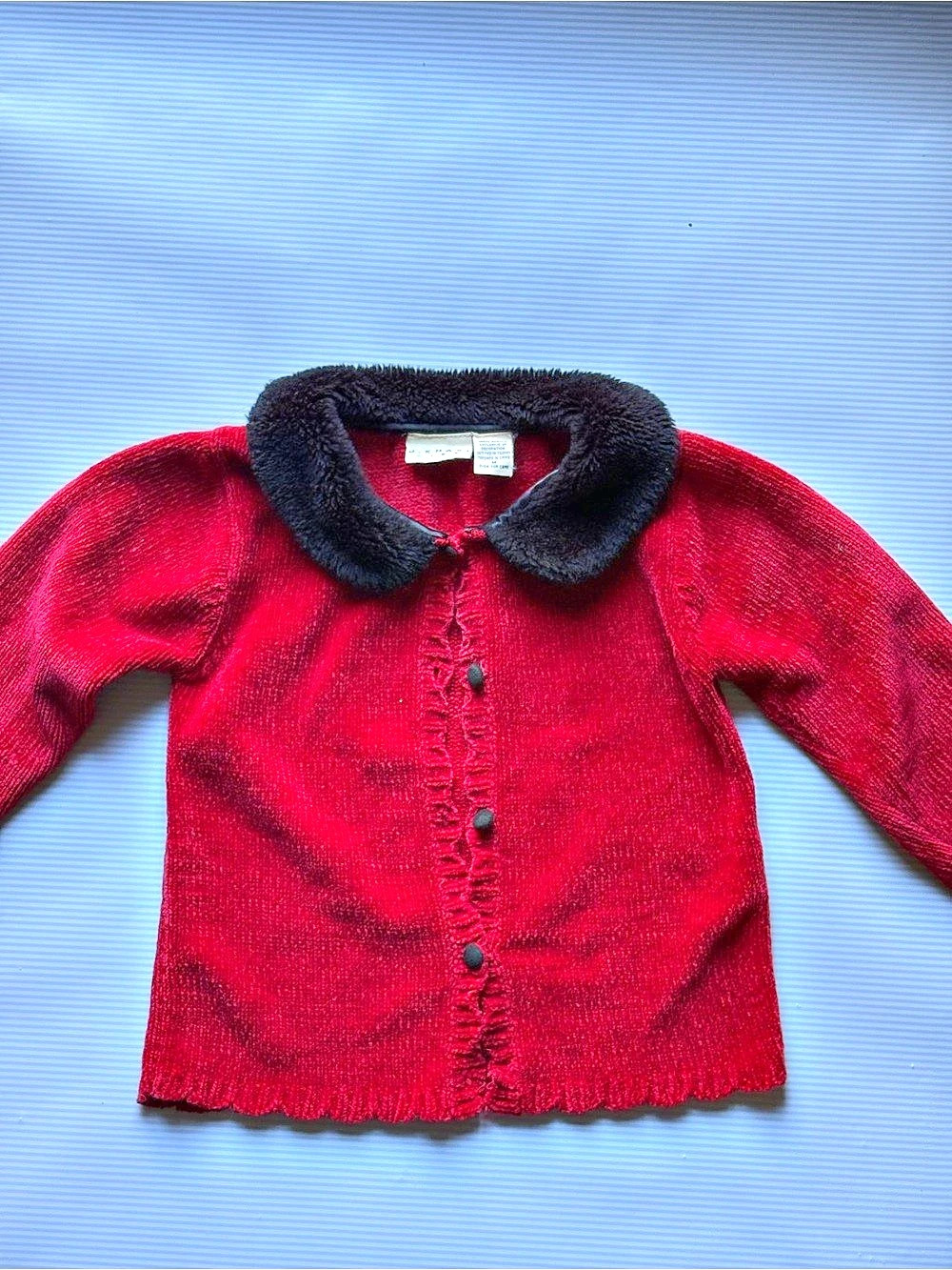 J. Khaki Kids Cardigan Black Collar Size Medium